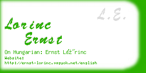 lorinc ernst business card